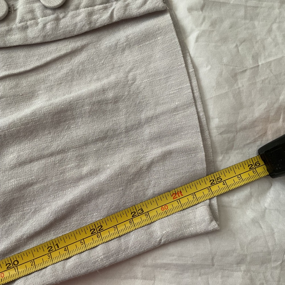 J. Jill Linen Stretch Gray Cropped Capri Pants Womens Medium Tapered Button Hem - Picture 12 of 13